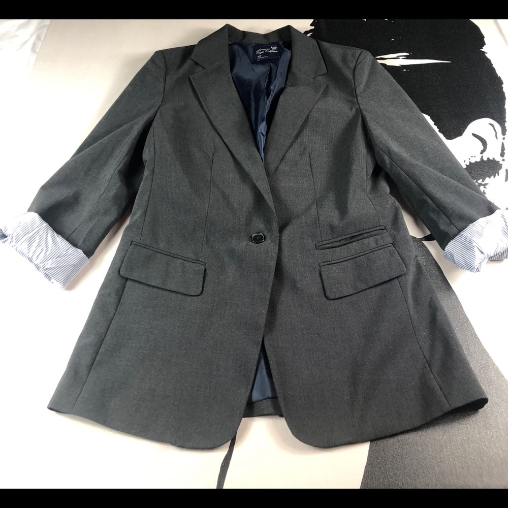 American Eagle Womens Gray Blazer Jacket